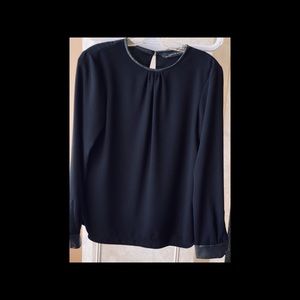 Zara black long sleeve blouse